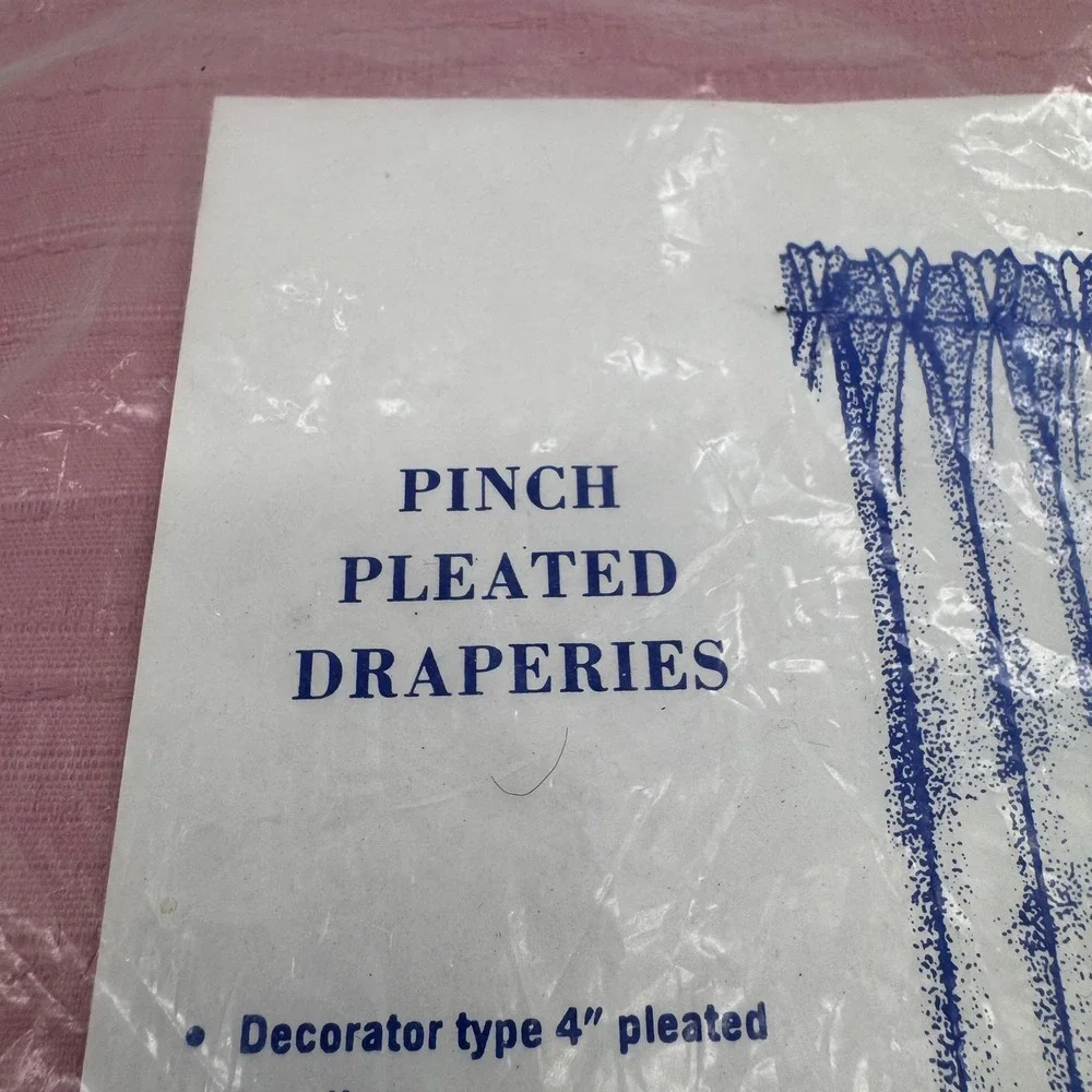 Vintage Pinch Pleated Draperies Set 2 Panels Pink 84